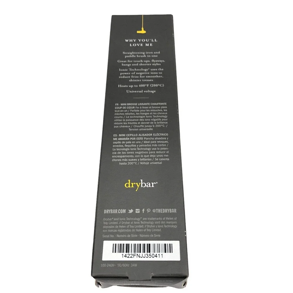 Drybar The Baby Brush Crush Heated Straightening Brush Travel Hair Straightener - Picture 8 of 10
